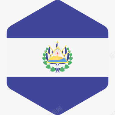 萨尔瓦多国际国旗2六边形图标图标