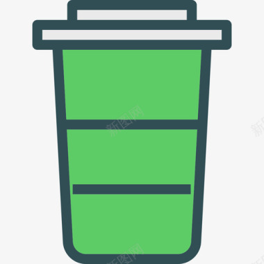 咖啡杯厨房4线性颜色图标图标