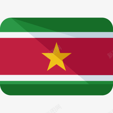 苏里南国旗2平坦图标图标