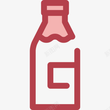 奶瓶食品和餐厅6红色图标图标