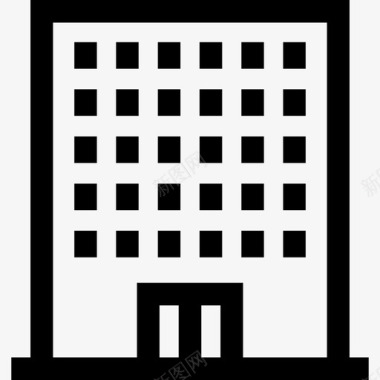 大厦17号酒店线性图标图标
