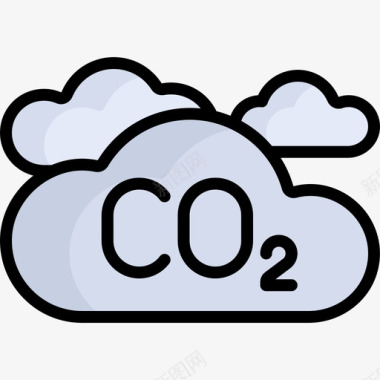 二氧化碳生态17线性颜色图标图标