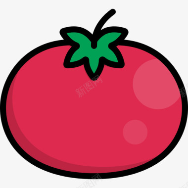 番茄意大利3线形颜色图标图标