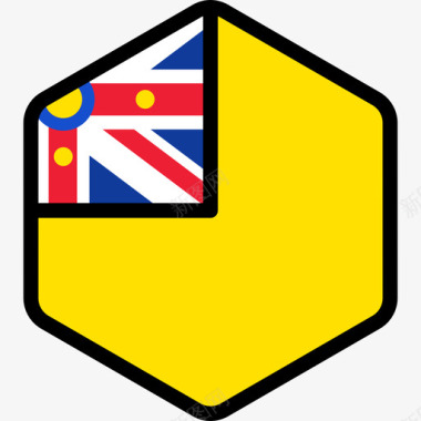 纽埃旗帜系列5六边形图标图标