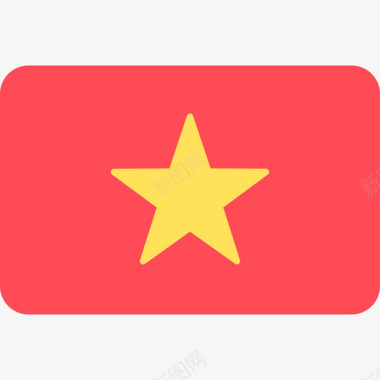 越南国际国旗6圆形矩形图标图标