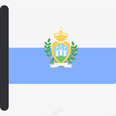 圣马力诺国际国旗5桅杆图标图标