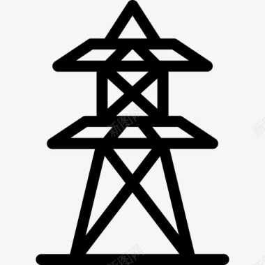 电气塔生态25线性图标图标