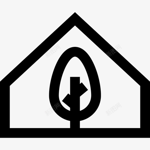 生态住宅未来技术2线性图标svg_新图网 https://ixintu.com 未来技术2 生态住宅 线性