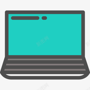 笔记本电脑网络5线性颜色图标图标