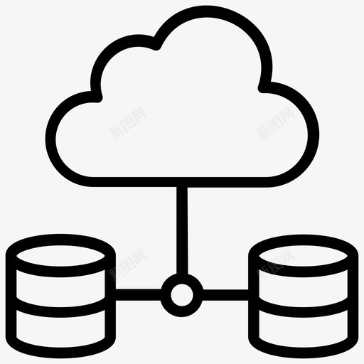 云数据库云计算云托管图标svg_新图网 https://ixintu.com 云存储 云托管 云数据库 云服务器 云计算 数据组织线图标