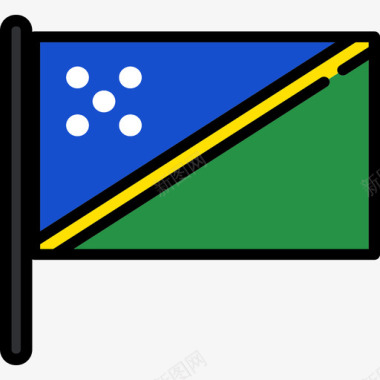 所罗门群岛旗帜收藏2桅杆图标图标