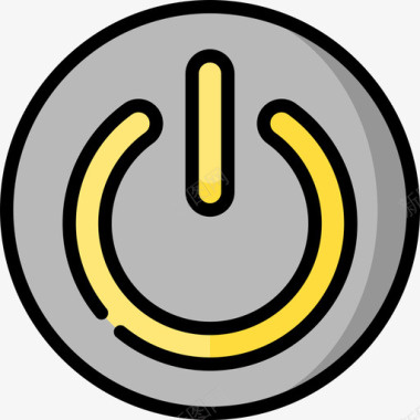 电源按钮ui4线性颜色图标图标