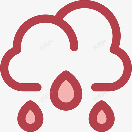 雨27号天气红色图标svg_新图网 https://ixintu.com 27号天气 红色 雨