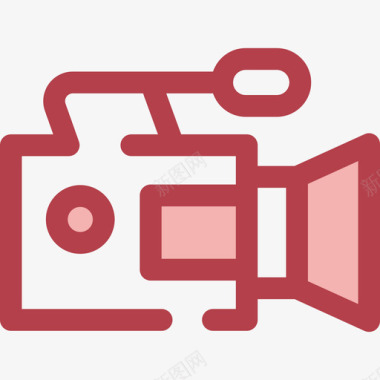 摄像机电子14红色图标图标