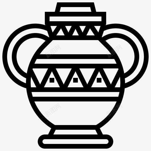 埃及花瓶装饰罐子图标svg_新图网 https://ixintu.com 埃及符号线 埃及花瓶 罐子 装饰