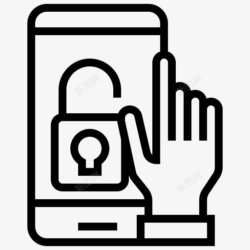 智能手机登录密钥密码图标svg_新图网 https://ixintu.com 保护 密码 密钥 数据安全线 智能手机登录
