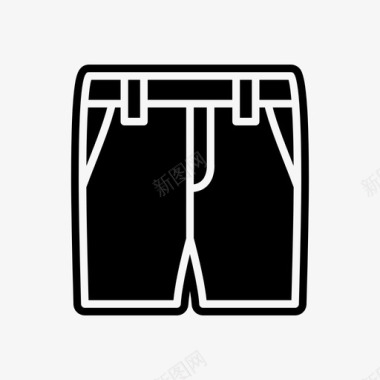 短裤牛仔时尚图标图标