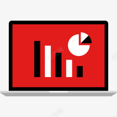 统计信息图形红色2平坦图标图标