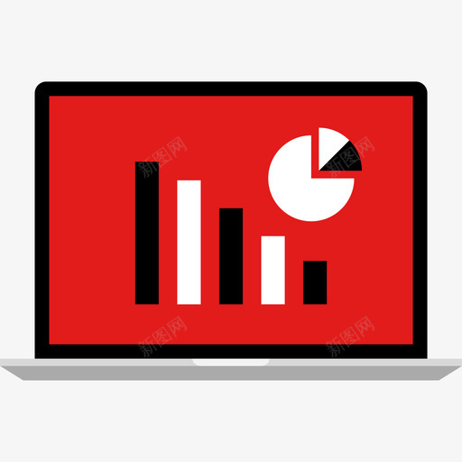 统计信息图形红色2平坦图标svg_新图网 https://ixintu.com 信息图形红色2 平坦 统计