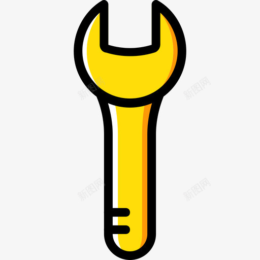 扳手结构8黄色图标svg_新图网 https://ixintu.com 扳手 结构8 黄色