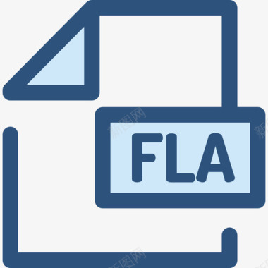 Fla文件和文件夹8蓝色图标图标