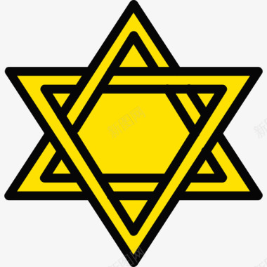 大卫之星宗教8黄色图标图标