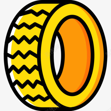 轮胎汽车零件黄色图标图标