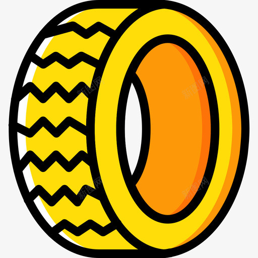 轮胎汽车零件黄色图标svg_新图网 https://ixintu.com 汽车零件 轮胎 黄色