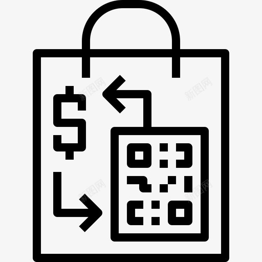 二维码支付扫描图标svg_新图网 https://ixintu.com 二维码 扫描 支付 科技 购物 购物和商务二维码