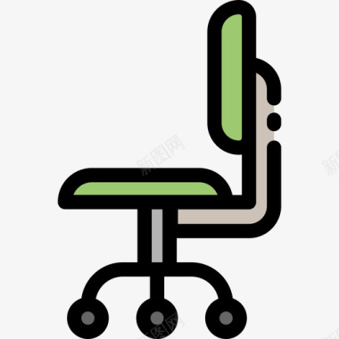 椅子家居用品13线性颜色图标图标