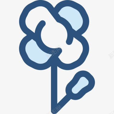 罂粟生态与自然5蓝色图标图标