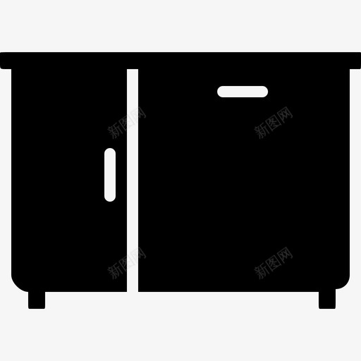橱柜家具和白色物品实心图标svg_新图网 https://ixintu.com 实心 家具和白色物品 橱柜