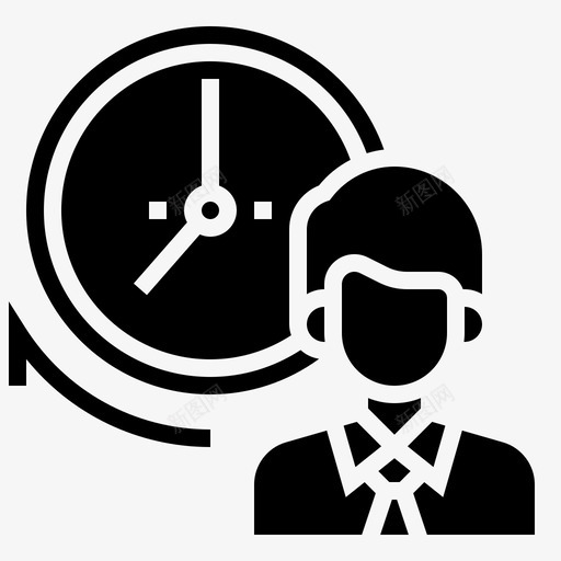 准时到达时钟图标svg_新图网 https://ixintu.com 习惯 准时 到达 开 时钟 时间 面试字形