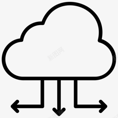 云托管云计算云网络图标图标
