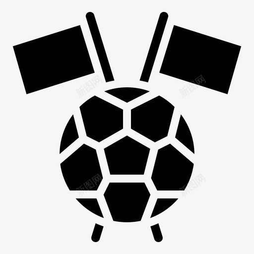 旗帜足球比赛团队图标svg_新图网 https://ixintu.com 团队 旗帜足球 比赛 足球字形