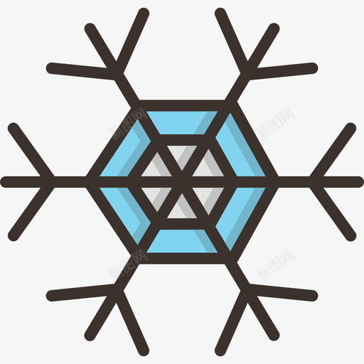 雪花圣诞15线性颜色图标svg_新图网 https://ixintu.com 圣诞15 线性颜色 雪花