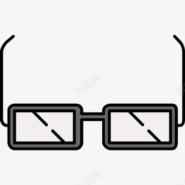 办公和商务眼镜9彩色128px图标图标