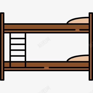 双层床家具16彩色128px图标图标