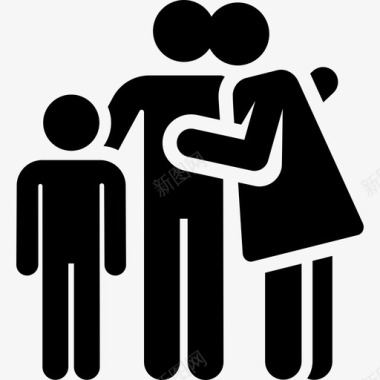 家庭爱情故事象形图填充图标图标