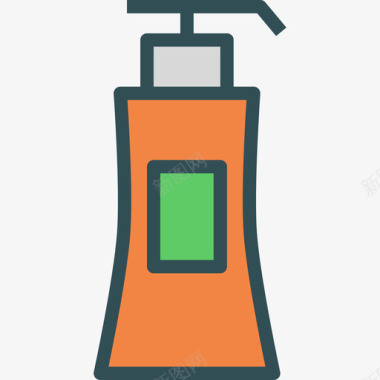液体肥皂护理线性颜色图标图标