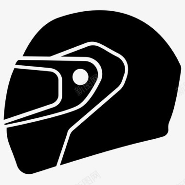 赛车头盔自行车头盔头部保护图标图标