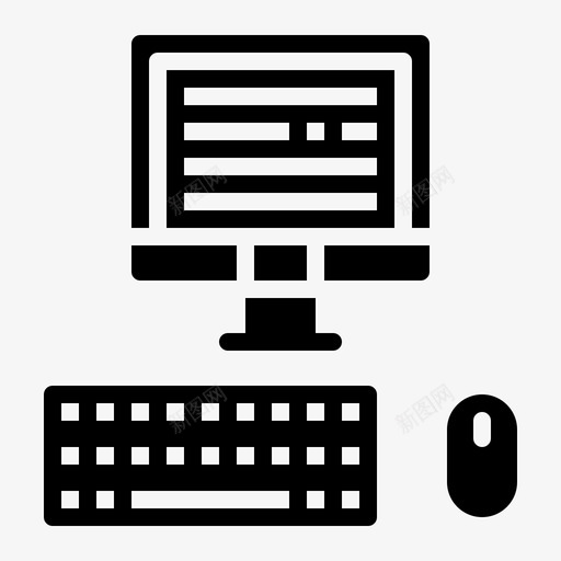 电脑台式机键盘图标svg_新图网 https://ixintu.com 台式机 电子设备 电脑 键盘 鼠标