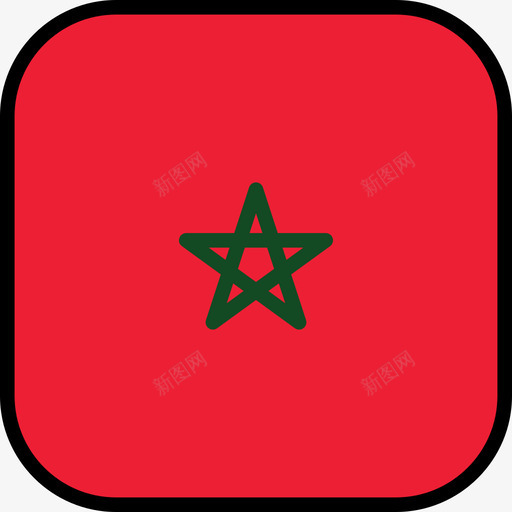 摩洛哥国旗系列6圆形方形图标svg_新图网 https://ixintu.com 国旗系列6 圆形方形 摩洛哥
