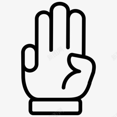 三个手指向上手势手图标图标