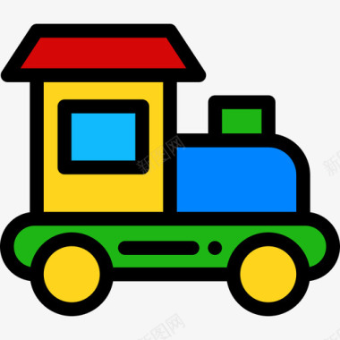 火车婴儿23直线颜色图标图标