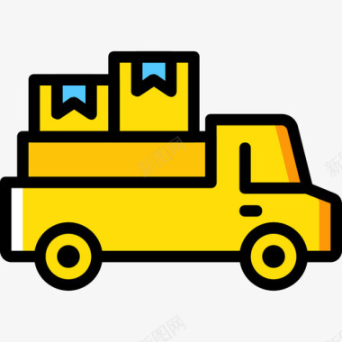 送货卡车5号交货黄色图标图标
