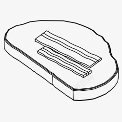 培根面包烤培根面包烤面包加培根早餐图标高清图片