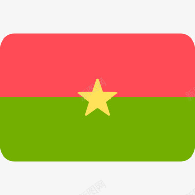 布基纳法索国际国旗6圆形矩形图标图标