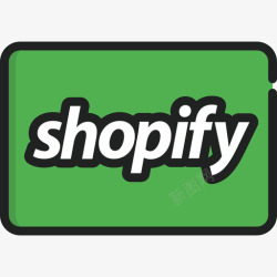 ShopifyShopify信用卡3线性颜色图标高清图片