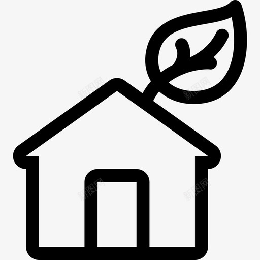 房子生态图标2轮廓svg_新图网 https://ixintu.com 房子 生态图标2 轮廓